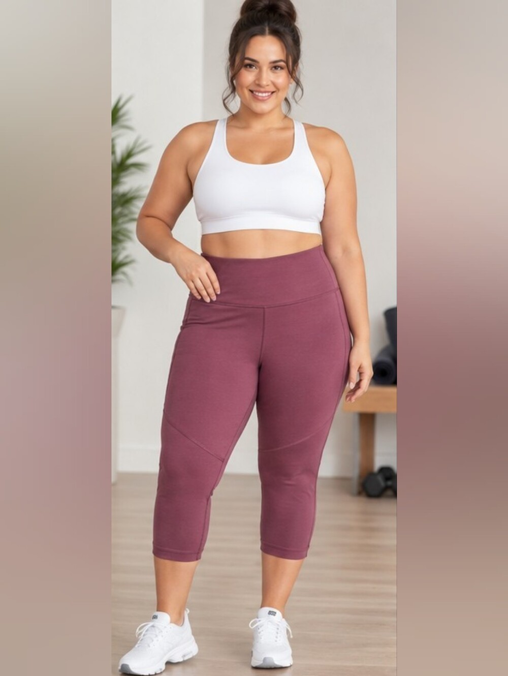 OLD NAVY | Wine Colored Cropped Athletic Pants | NWT - size XXL